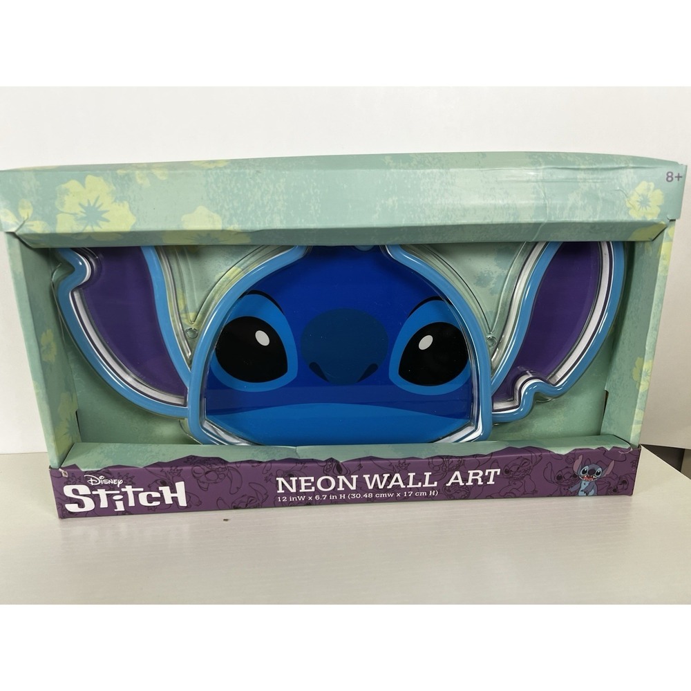 Disney Stitch Neon Wall Art Sign – 12" x 6.7" LED Light-Up Decor NEW